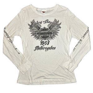 y2k Harley Davidson 1903 Louisville Kentucky Long Sleeve Tee Shirt White Sz Lg